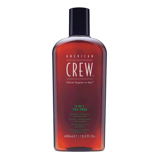 White Smoke American Crew 3-in-1 Tea Tree Shampoo/Cond and Body Wash