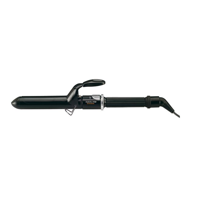 White Smoke BaBylissPRO Black Ceramic Spring Curling Iron 1 1/4 inch