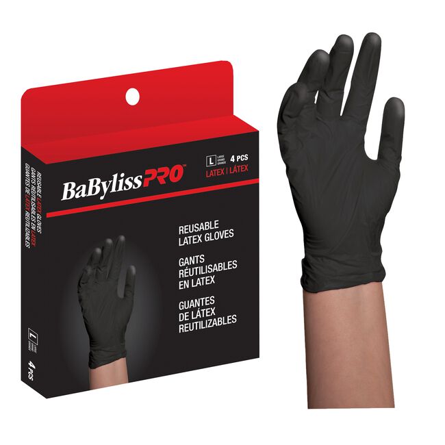 White Smoke BaBylissPRO BaByliss Pro Reusable Latex Small Gloves - 4 Count