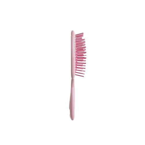 FHI Heat UNbrush Mini Detangler Brush for Pain-Free Brushing on All Wet or Dry Hair Types — Durable Duoflex Anti-Static Bristles, Lightweight Handle, Vented Mini Hair Brush, Peony Light Pink
