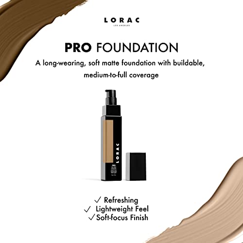 LORAC PRO Soft Focus Longwear Foundation, Shade 7 | Full Coverage | Lightweight | Water-Resistant | Oil-Free