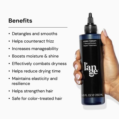L'ANGE HAIR Hydro Therapy 7 Second Instant Repair Treatment | Lamellar Technology | Hydrates | Detangles | Smooths Strands | Reduces Frizz | Paraben-Free | Safe for Color-Treated Hair