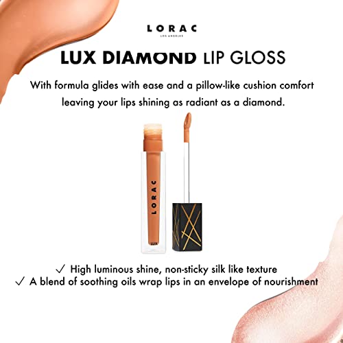 LORAC LUX Diamond Lip Gloss | Genuine Diamond Dust | Non-Sticky | Pink Sands
