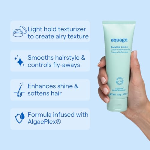 Aquage Detailing Crème, Creates Light Texture Definition, Maintaining a Natural Look, Enhances Shine and Smoothes Flyaways, 4 fl. oz.
