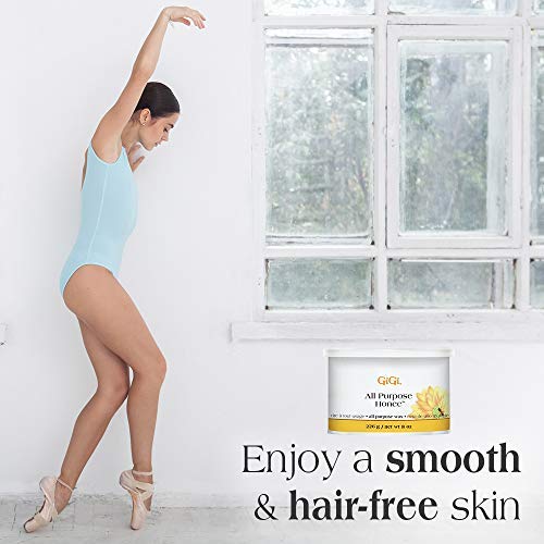 GiGi 多用途蜂蜡 - 适用于面部、身体和巴西式脱毛的脱毛蜡,含蜂蜡配方,8 盎司