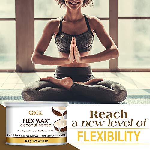 GiGi 椰子蜂蜜弹性硬蜡,适用于面部和身体,无痕脱毛蜡,温和适用于敏感至正常皮肤,13 盎司,1 包