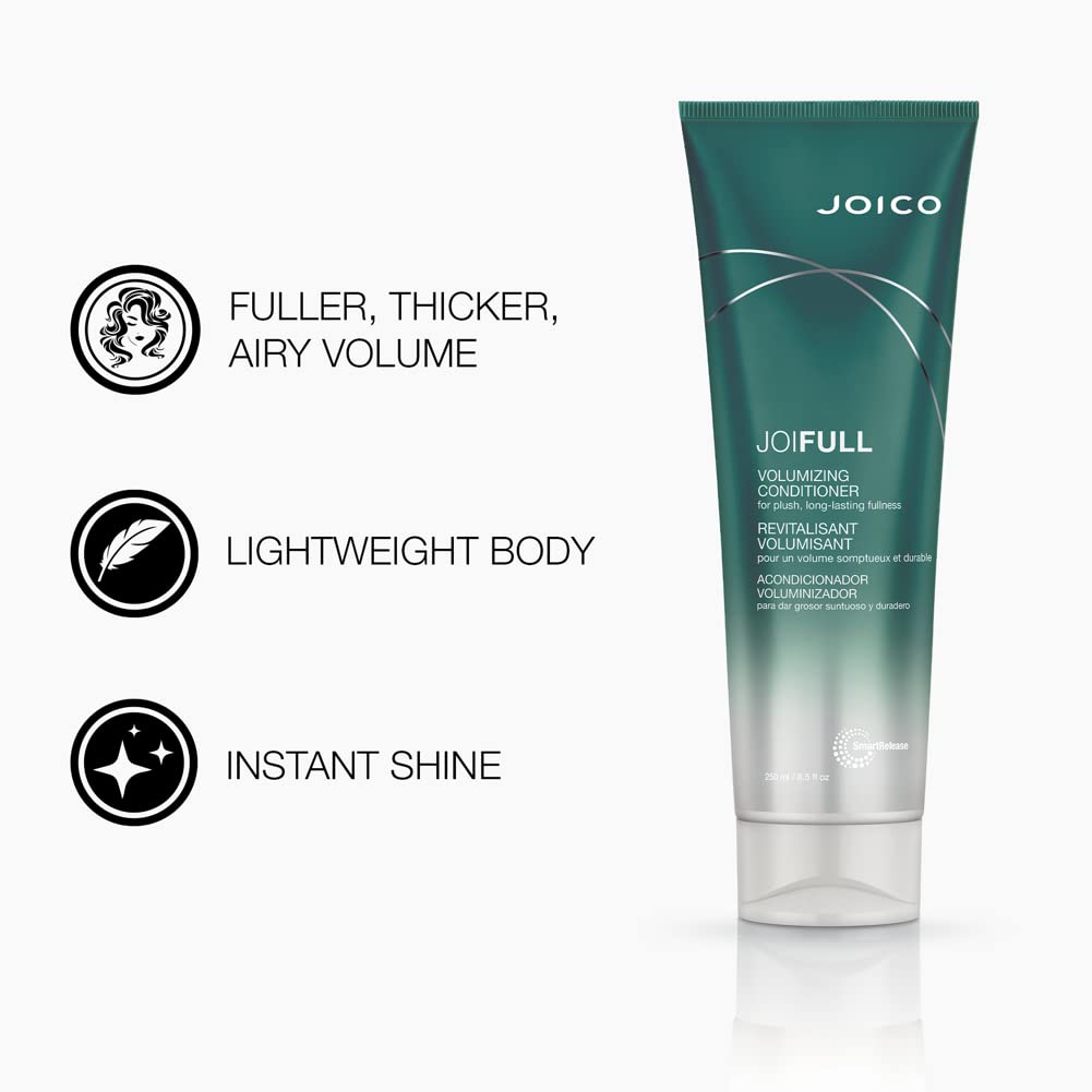 Joico JoiFULL 丰盈护发素 | 适用于细软发质 | 瞬间丰盈 | 持久丰盈 | 令秀发更浓密有弹性 | 提升光泽 | 蕴含莲花与竹子提取物 | 8.5 液体盎司