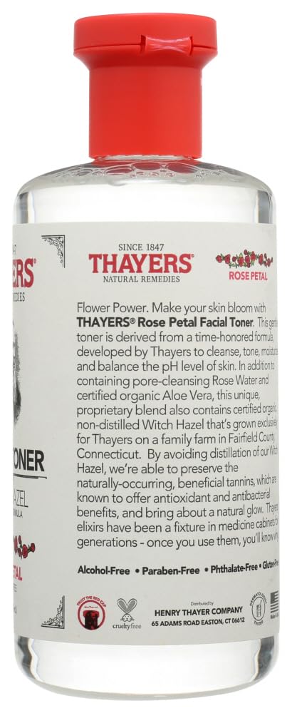 White Smoke Thayers Alcohol-Free Rose Petal Soothing Witch Hazel for Face & Skin with Aloe Vera UcvrXn, 3Pack (12 oz)