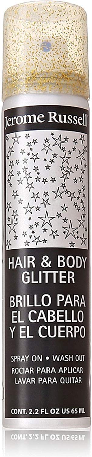 Jerome Russell Hair and Body Glitter Spray, Gold 2.2 oz (Pack of 4)