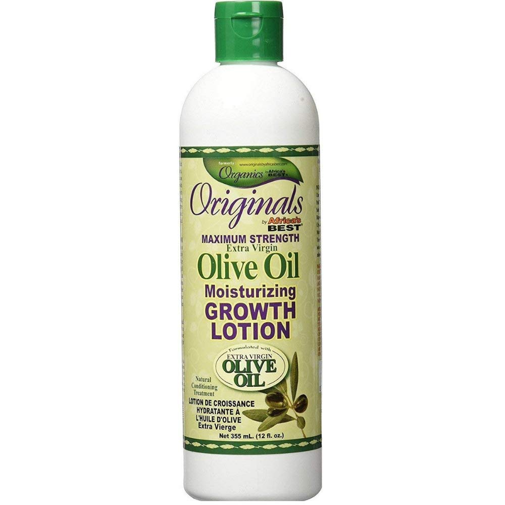 Africa's Best Originals Maximum Strength Extra Virgin Olive Oil Moisturizing Growth Lotion 12 oz (Pack of 3)