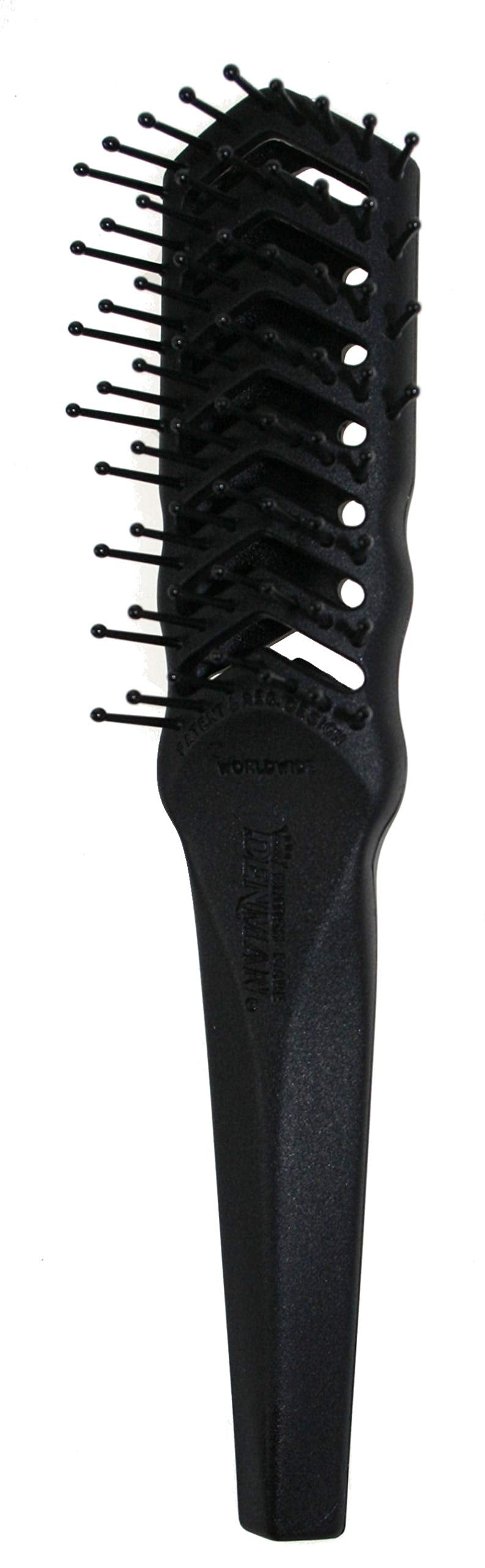 Brosse à ventilation flexible Denman D100 pour brushing – Brosse coiffante pour cheveux mouillés, secs, bouclés, épais et raides – Pour femmes et hommes (noir)