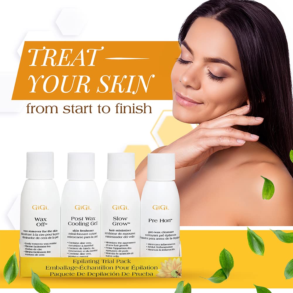 GiGi 脱毛后必备套装,脱毛前和脱毛后护理套装,脱毛护理,皮肤准备和后续护理,每套 2 盎司