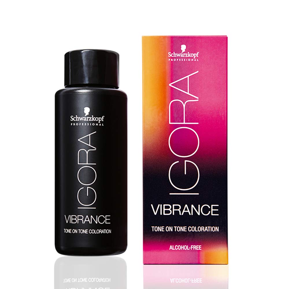 Igora Vibrance 5-5 浅棕金色半永久性同色系无酒精液体染发剂 60 毫升和 M Hair Designs 染发刷(2 件套装)