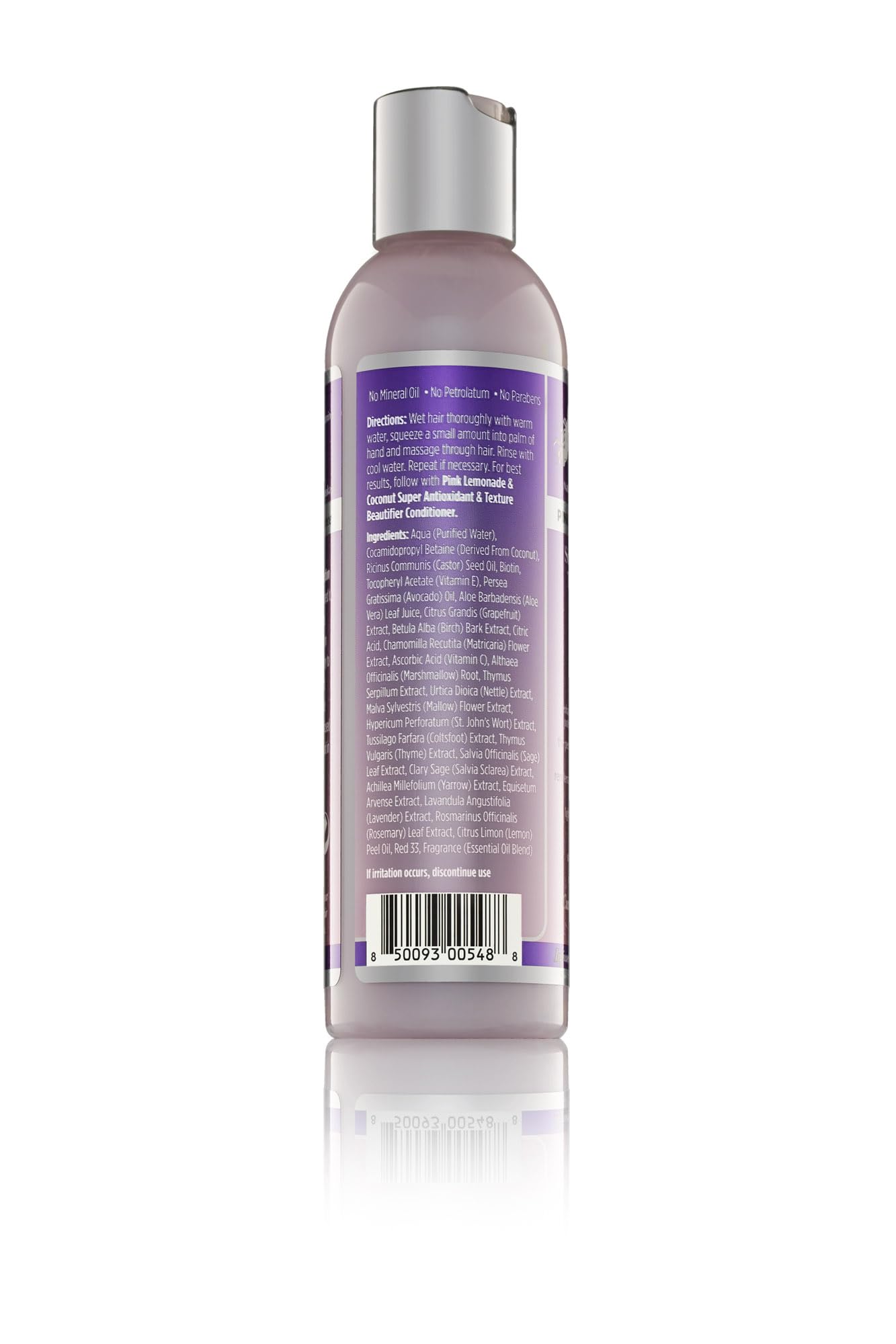 Shampooing super antioxydant et embellisseur de texture à la limonade rose de The Mane Choice