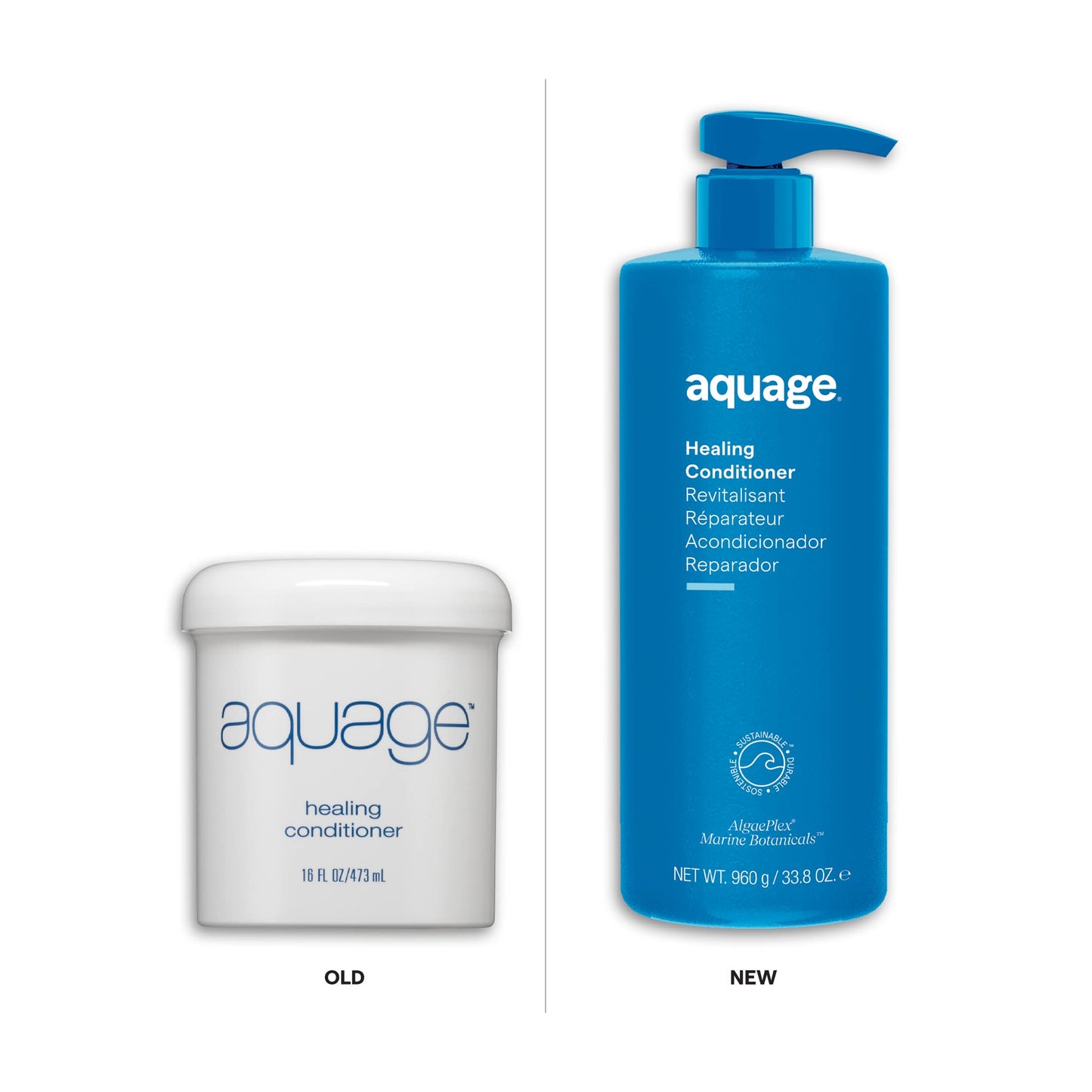 AQUAGE Healing Conditioner, Contains AlgaePlex Marine Botanicals to Moisturize and Repair Dry or Damaged Hair and Build Strength from the Inside Out, 33.8 oz