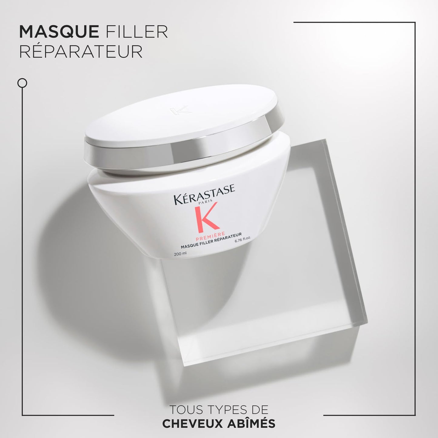 KÉRASTASE Première - Masque Capillaire Filler Réparateur - Soin Cheveux Anti-Casse - Répare - Hydrate En Profondeur - Formule Innovante À La Glycine & Peptide - Sans Parabène - Cheveux Abîmés - 200 ml