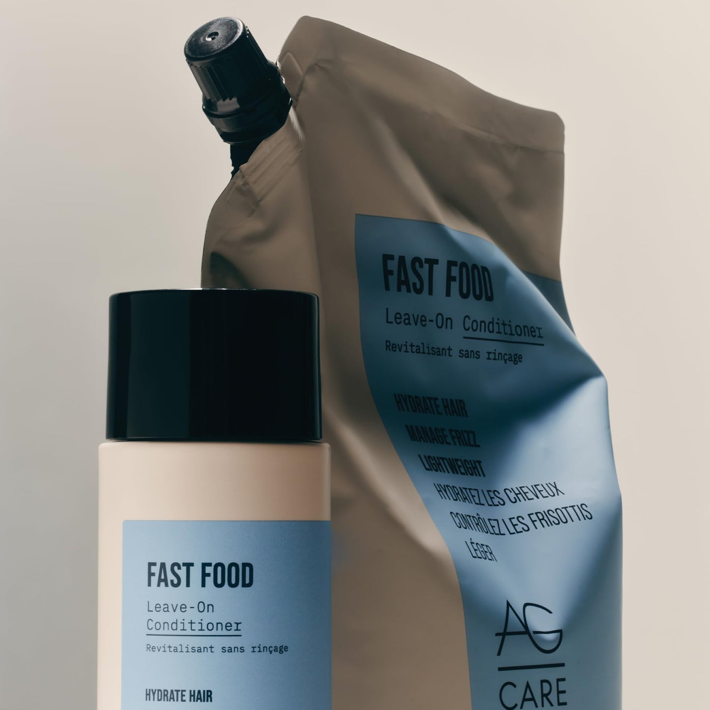Light Gray AG Care Fast Food Leave On Conditioner, 8 Fl Oz, White