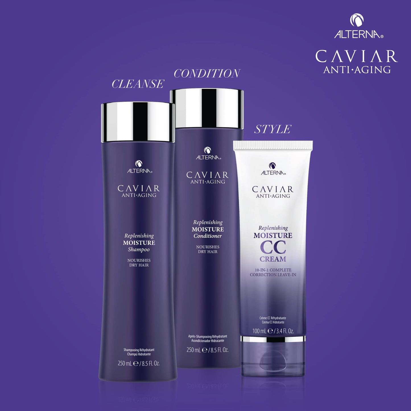 Dark Slate Blue Alterna Caviar Anti-Aging Replenishing Moisture Conditioner, 8.5 Fl Oz (Pack of 1