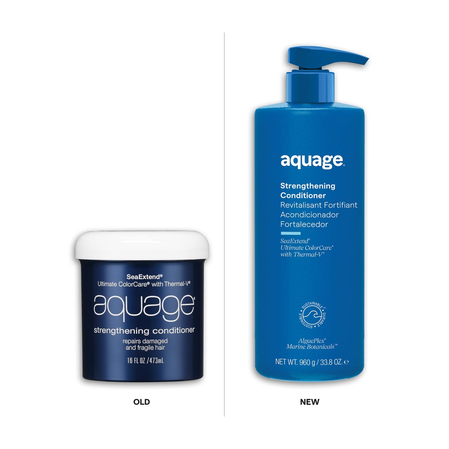 AQUAGE SeaExtend Strengthening Conditioner, Preserves Hair Color and Protects from Thermal Styling Damage, 33.8 oz