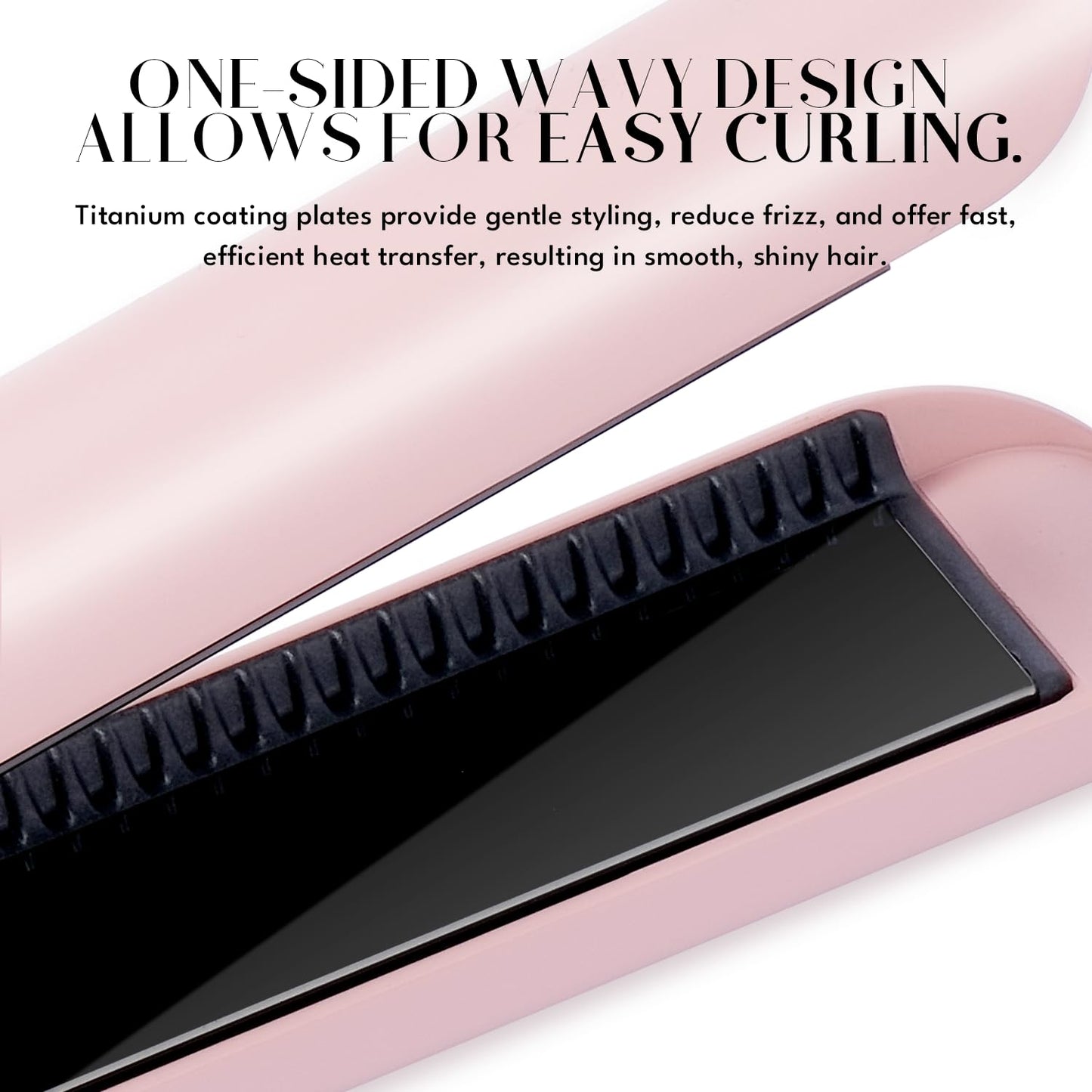 Fer à lisser et boucler Rozamor 2 en 1, fer plat en titane rose, styler anti-brûlure 2,5 cm, ions négatifs infrarouges, coiffures longue durée, double tension