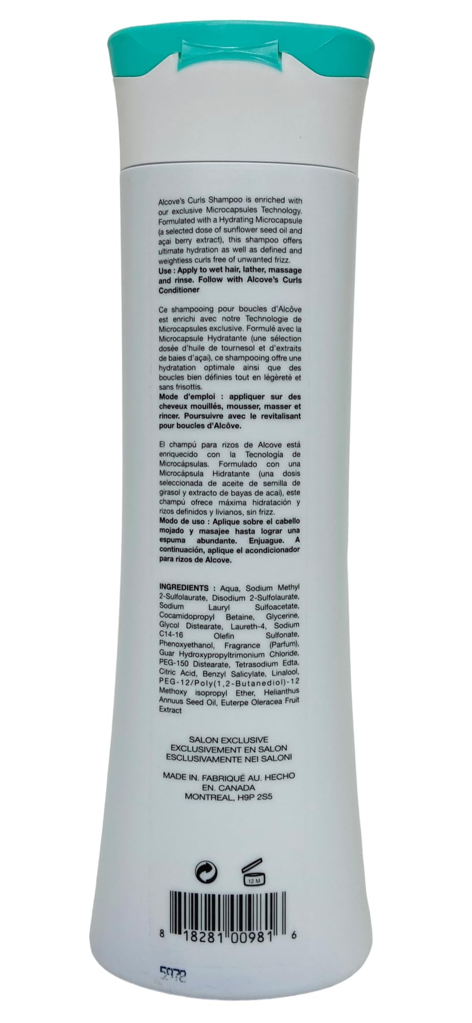 Alcove - 卷发洗发水 10 液体盎司/300 毫升