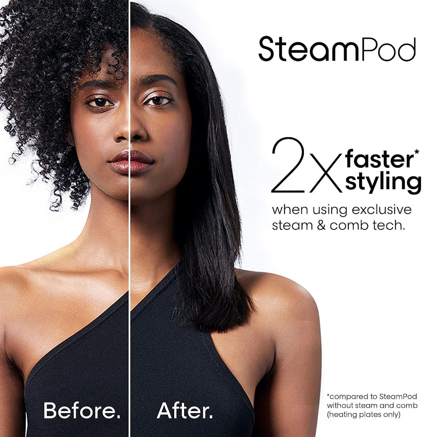 L'Oreal Professionel Steampod Hair Straightener & Styling Tool - Professional Steam Styler For All Hair Types & Textures, 24 Hour Frizz Control, Smooths & Adds Shine