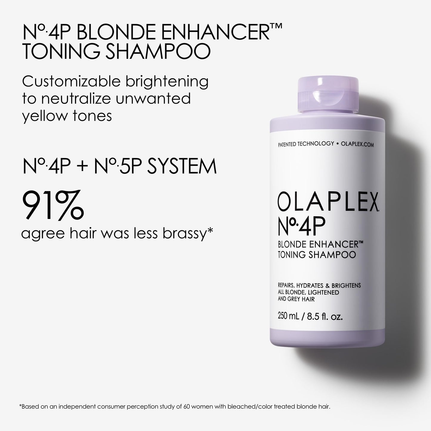 Olaplex No. 4P 金色增强调色洗发水,8.5 液体盎司 + No. 5P 金色增强™ 调色护发素,修复、保湿、提亮所有金色、浅色和灰色头发