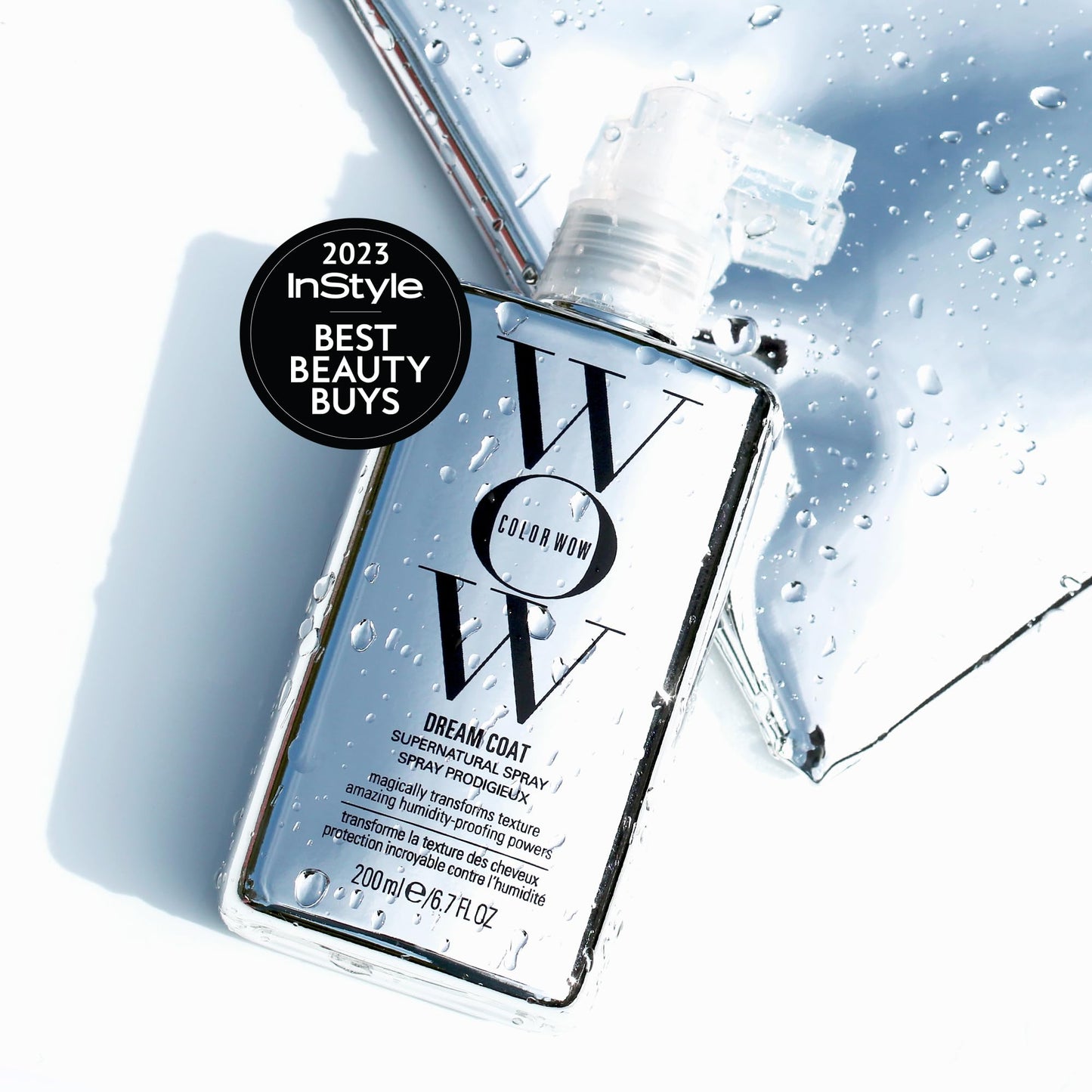 Spray surnaturel COLOR WOW Dream Coat, 200 ml – Gardez vos cheveux sans frisottis et brillants, quelle que soit la météo, grâce à ce traitement anti-humidité primé