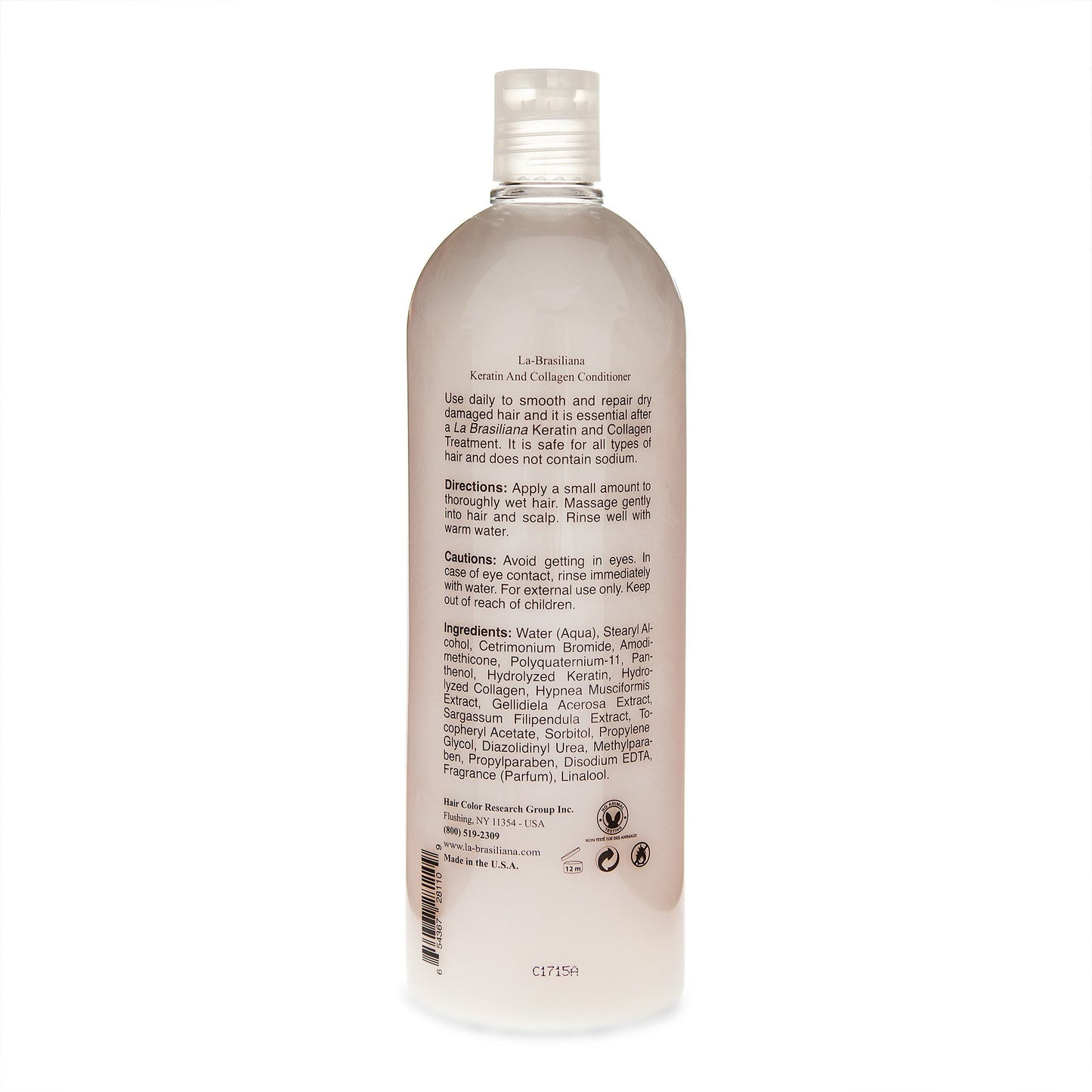 La-Brasiliana Due Keratin and Collagen Conditioner, 33.8 fl.oz.