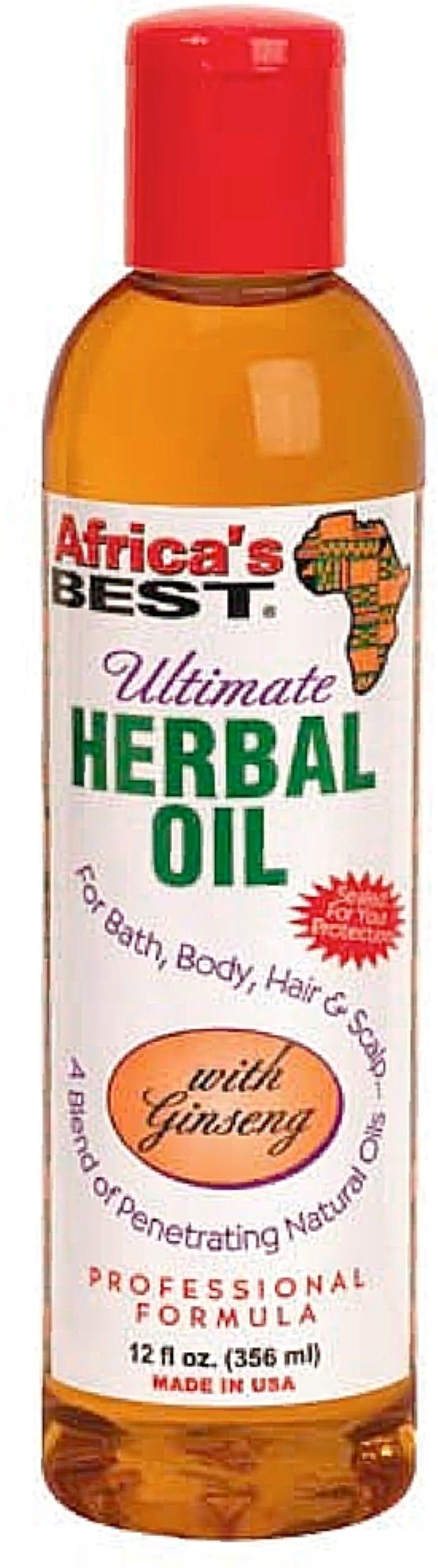 Africa's Best Ultimate Herbal Oil with Ginseng - For bath, body, hair & scalp