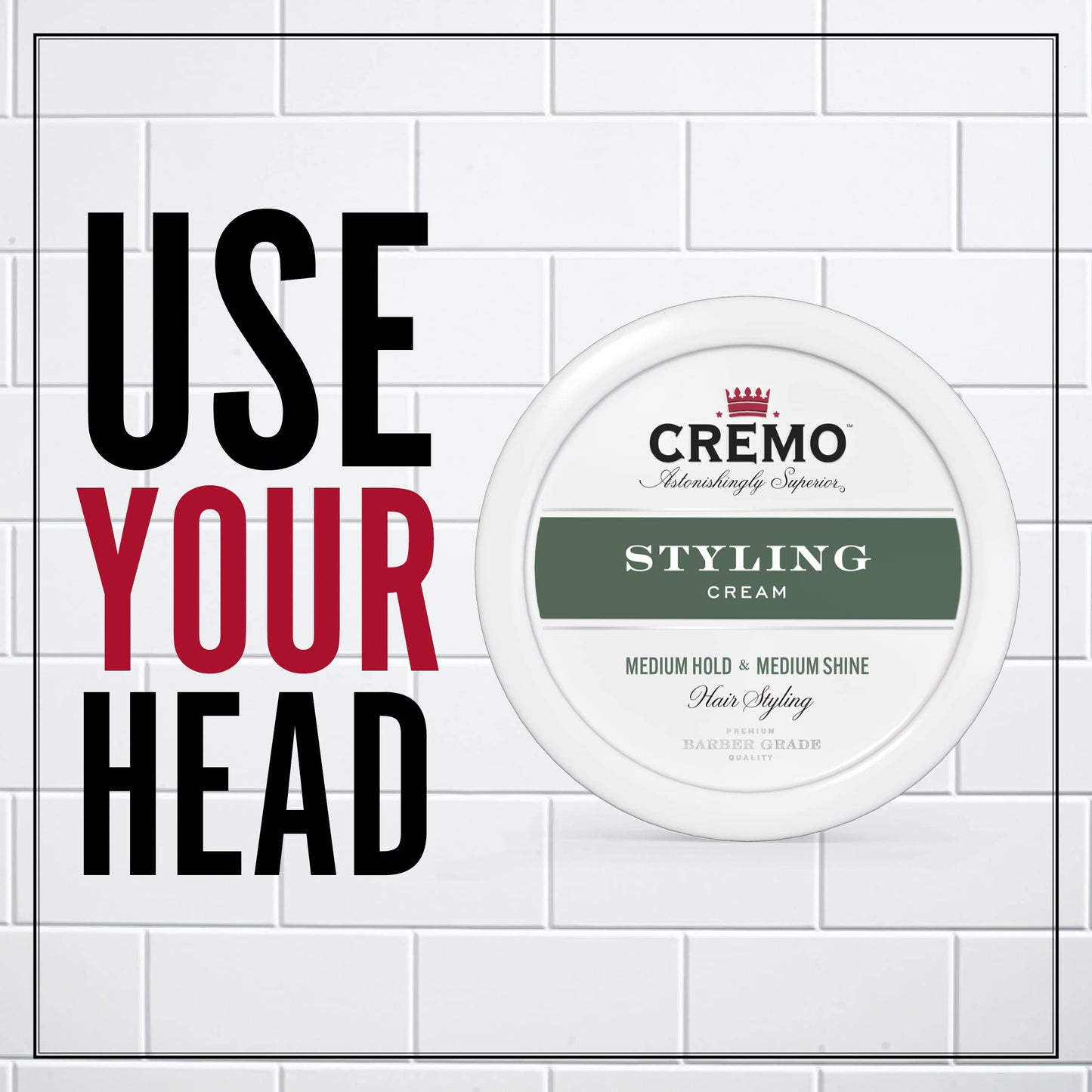 Cremo Hair Styling Cream, Barber Grade, Medium Hold, Medium Shine Hair Products, 4 Oz