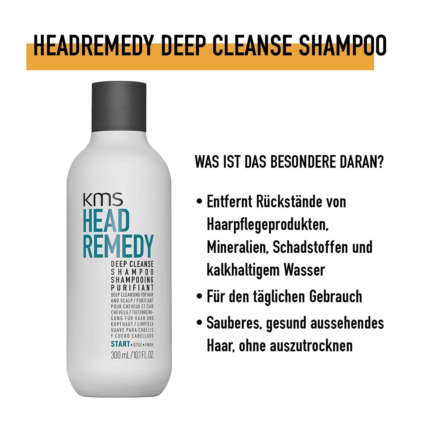 Shampooing clarifiant nettoyant en profondeur KMS HEADREMEDY, 283 g