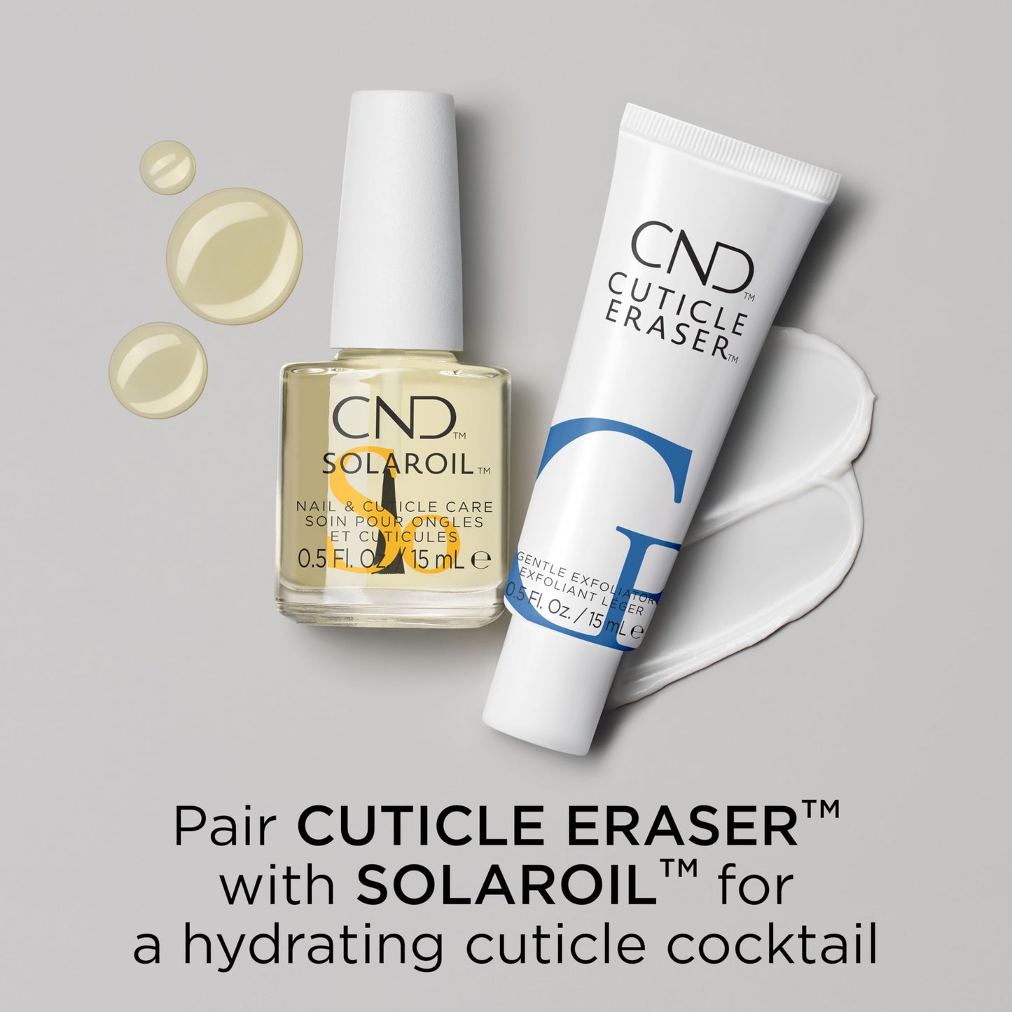 Gray CND SolarOil Cuticle Oil, Natural Blend Of Jojoba, Vitamin E, Rice Bran and Sweet Almond Oils, Moisturizes and Conditions Skin, 4 fl oz
