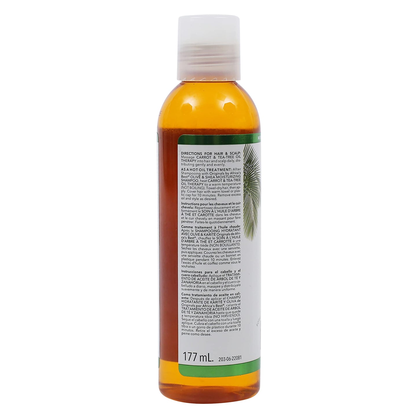Dark Gray Originals by Africa's Best Carrot Tea Tree Oil Therapy, For Body, Hair and Scalp, Natural Organic Oils Repair, Restores Stimulates, Revitalizes &, Rejuvenates, 6 oz
