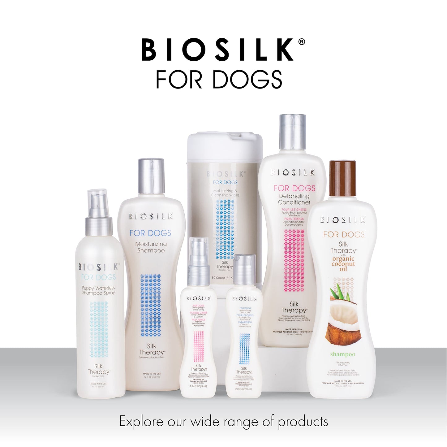 White Smoke BioSilk for Dogs Puppy Tearless Shampoo, Gentle Dog Wash with Silk Proteins, Paraben and Sulfate Free Formula Helps Clean and Condition Coats for Puppies and Dogs, 12 Fl Oz