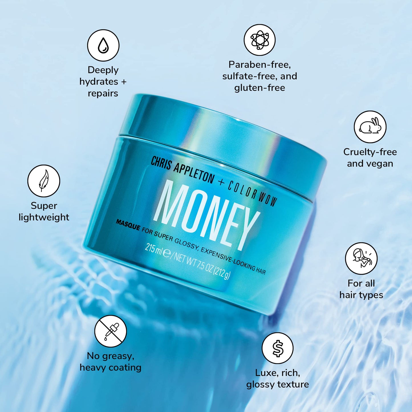 COLOR WOW Money Masque – Deep Hydrating Conditioning Treatment by Celebrity Stylist Chris Appleton, Vegan Formula