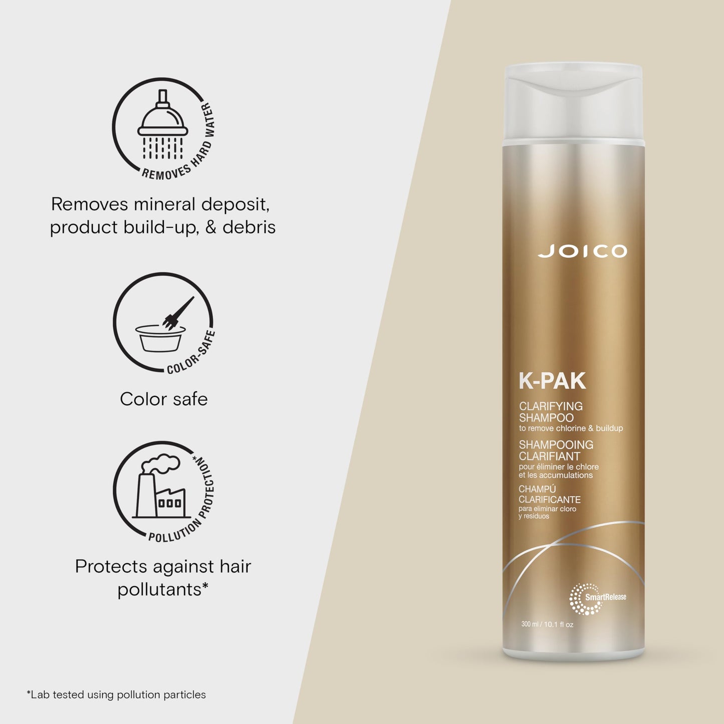 Joico K-PAK 每日清洁洗发水,去除氯和沉积物 | 适用于受损发质 | 修复和防止断裂 | 提升光泽 | 含角蛋白和番石榴果提取物 | 10.1 液体盎司