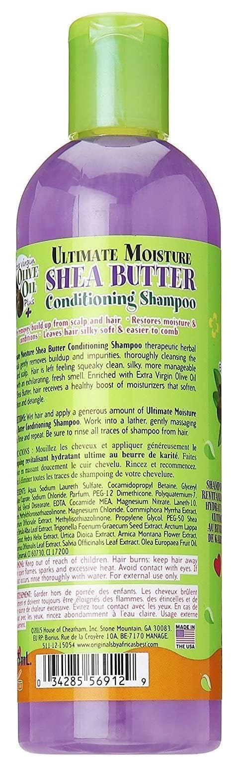 Originals by Africa's Best Kids Ultimate Moisture Shea Butter Shampoo, Healthy Boost of Moisturizers That Soften, Condition and Detangle Hair, Removes Build up, 12oz