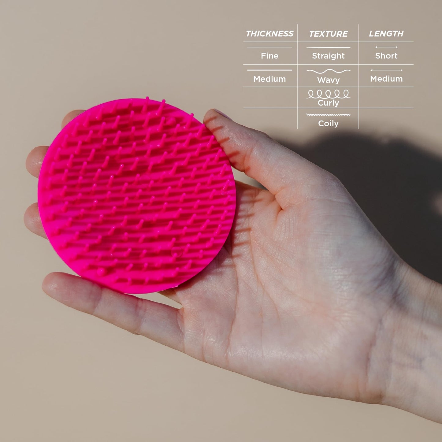 Denman (Pink) Scalp Massager and Detangling Hair Brush for Thick or Thin Hair, Curly or Straight Hair - use in the Shower or Bath - Head and Beard Scrubber - For Women and Men, D6