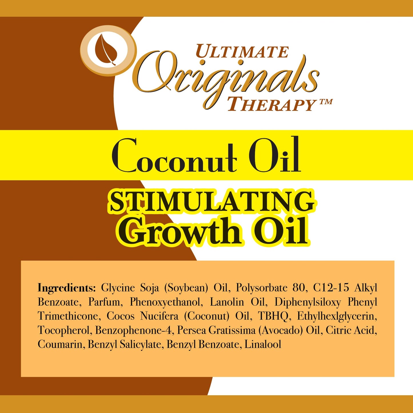 Originals by Africa's Best Therapy Coconut Oil Stimulating Growth Oil, Penetrates & Rejuvenates Hair, Skin and Nails For All Day Long Moisturizing and Conditioning, 4oz Bottle