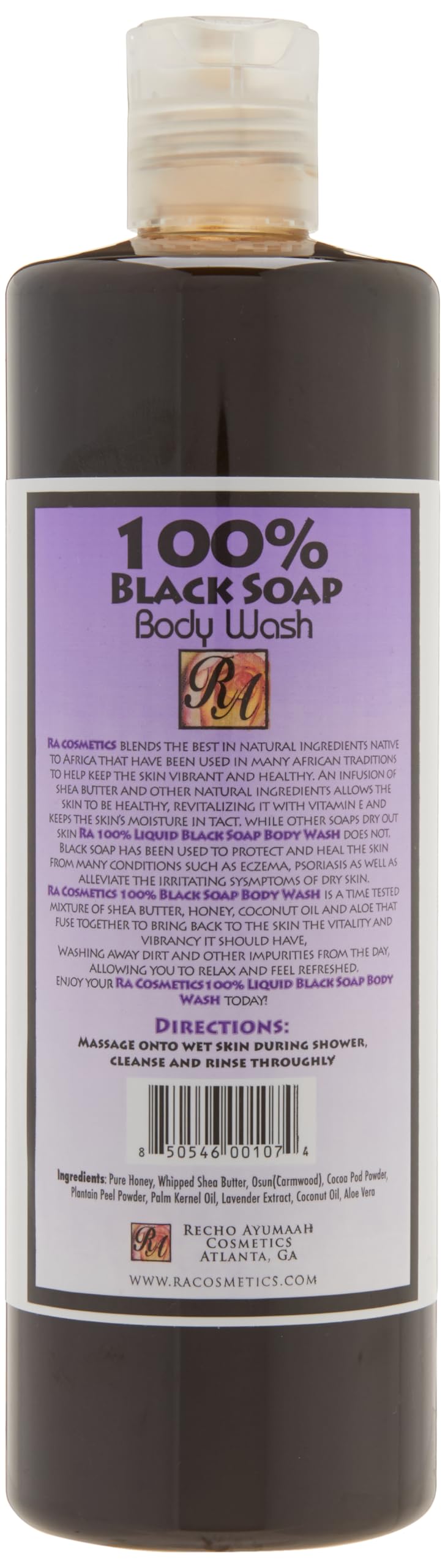 100% 黑皂沐浴露薰衣草香味 13 液体盎司 Ra Cosmetics