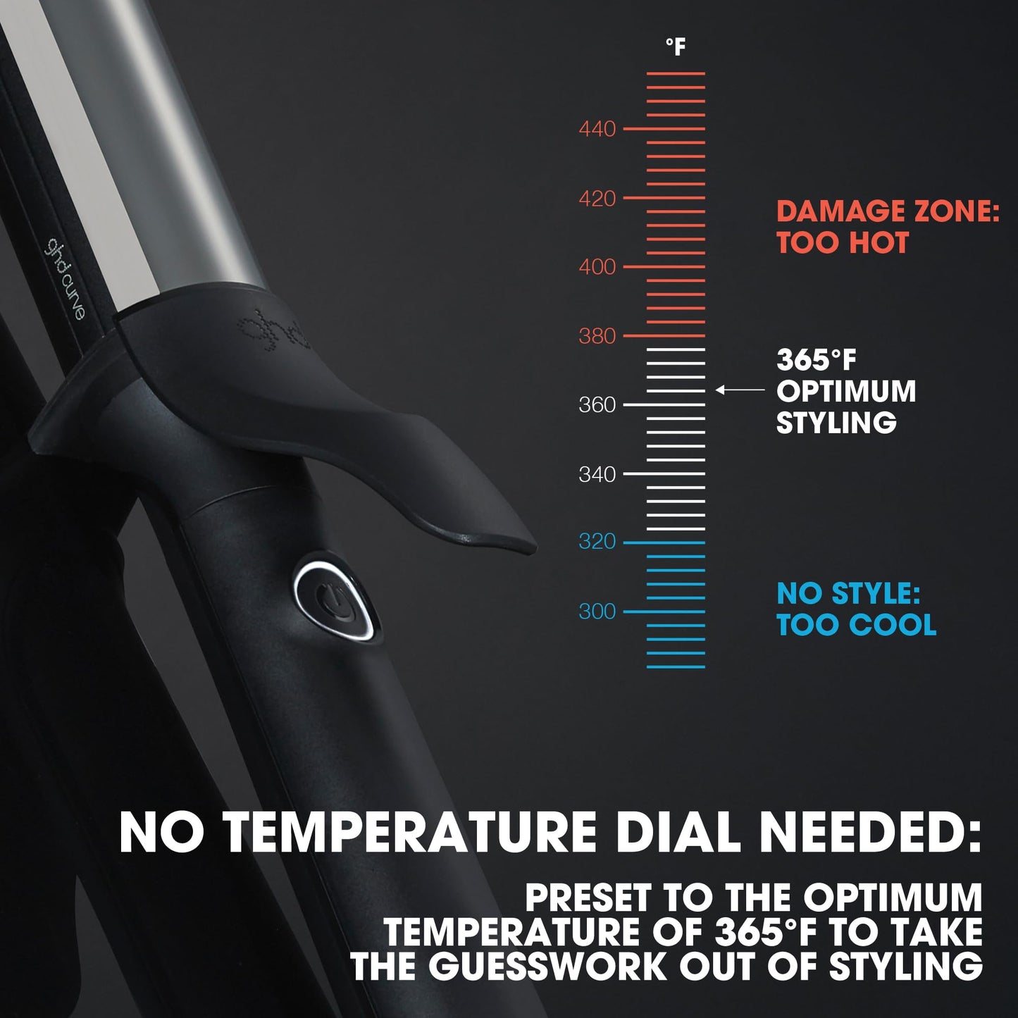 ghd 软卷发棒 — 1.25 英寸卷发器,专业造型工具,配备更安全的发型工具温度,非常适合长发或蓬松造型 — 黑色