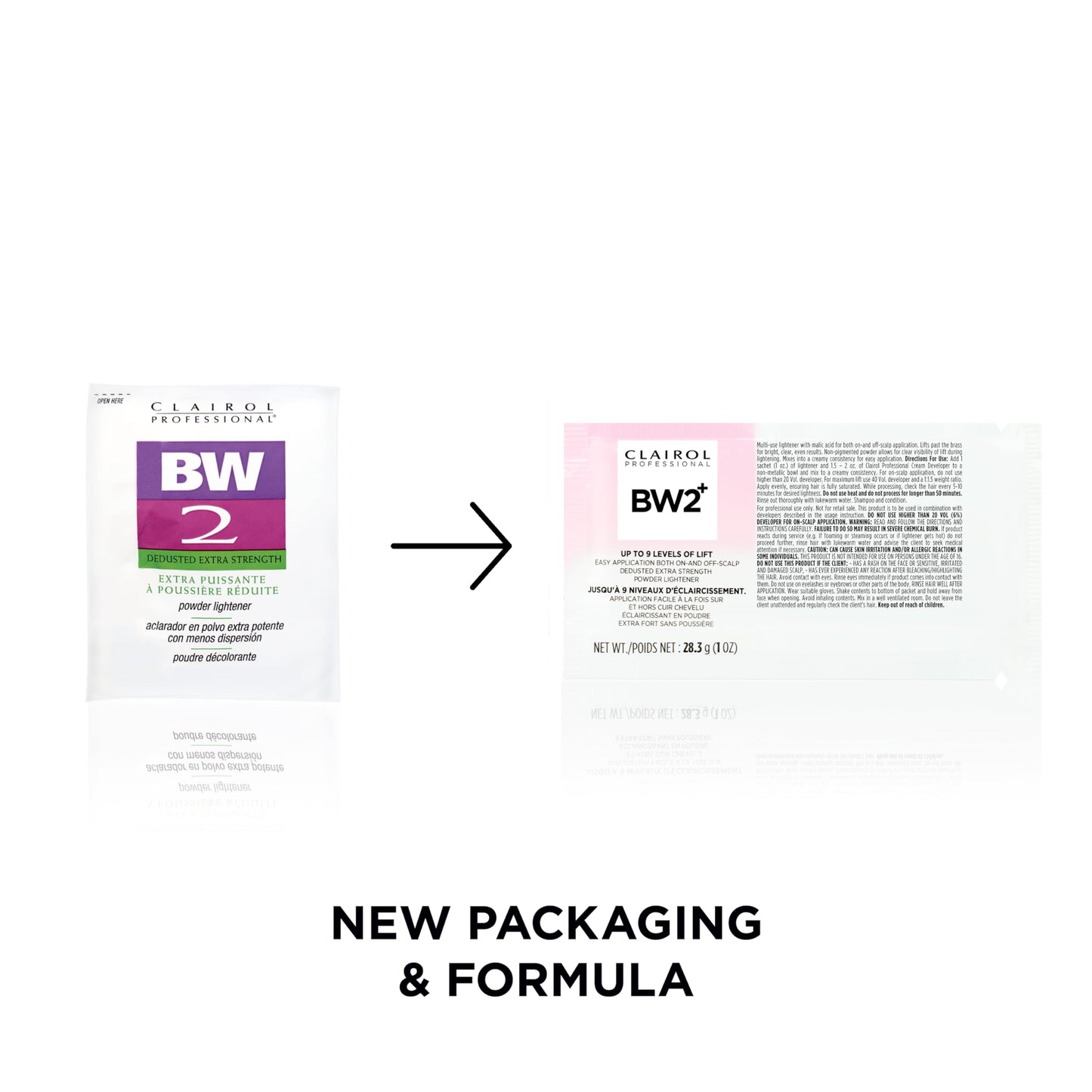 Clairol Professional BW2+ Éclaircissant en poudre extra fort dépoussiéré pour mèches de cheveux, 1 oz.