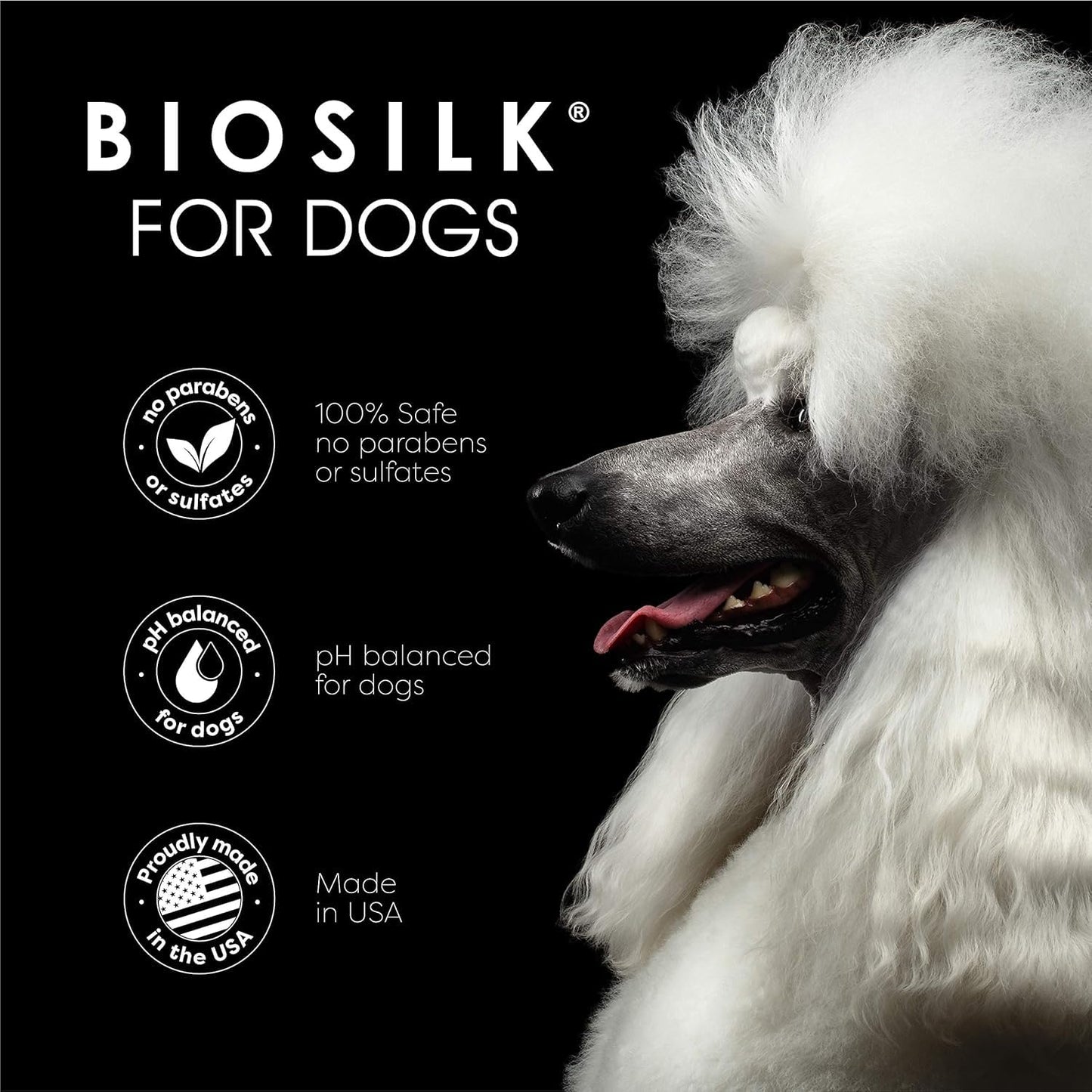 Black BioSilk for Dogs Silk Therapy Conditioner with Natural Coconut Oil, Moisturizing Dog Conditioner, Sulfate and Paraben Free, pH Balanced for Dogs, Made in USA, 12 Fl Oz - 2 Pack