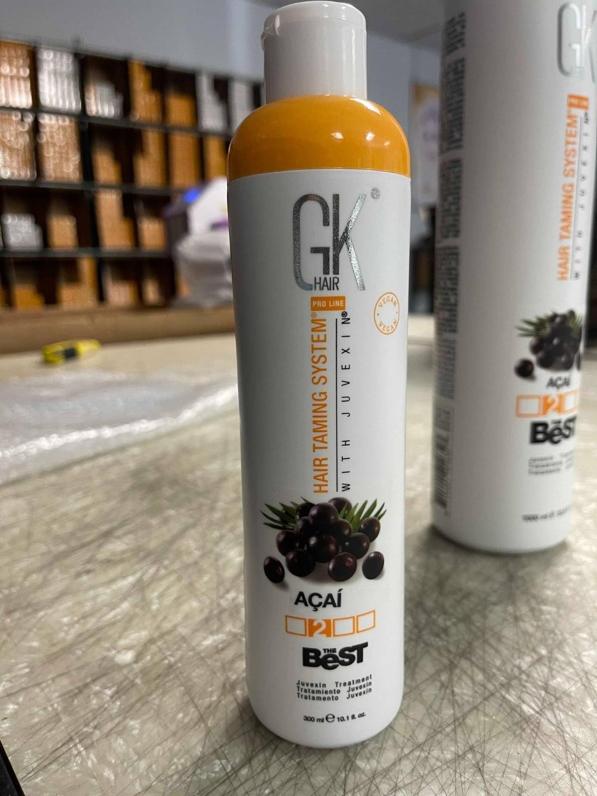 GK HAIR Global Keratin The Best ACAI (10.1 Fl Oz/300ml) Brazilian Professional Smoothing Keratin Hair Treatment for Dry Damage Frizzy and All Type of Hairs