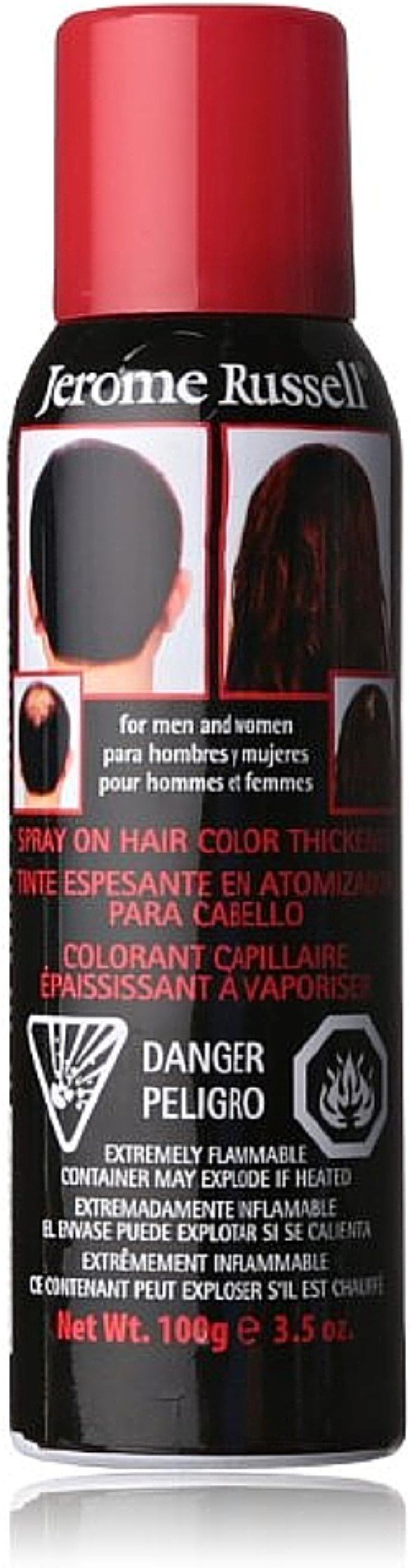 Jerome Russell Hair Color Thickener for Thinning Hair, Black 3.5 oz (Pack of 4)