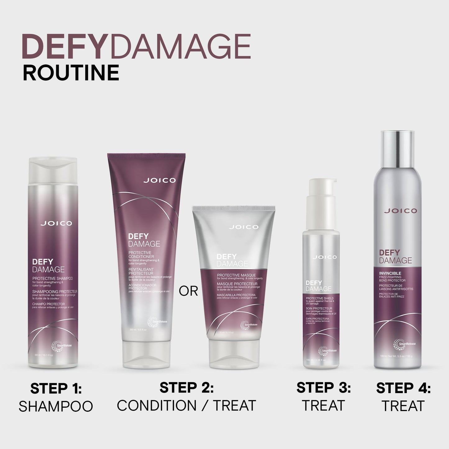 Lavender Defy Damage Protective Shield | For Damaged, Color-Treated Hair | Protect Against UV & Thermal Damage | Strengthen Bonds & Preserve Hair Color | With Moringa Seed & Arginine | 3.38 Fl Oz