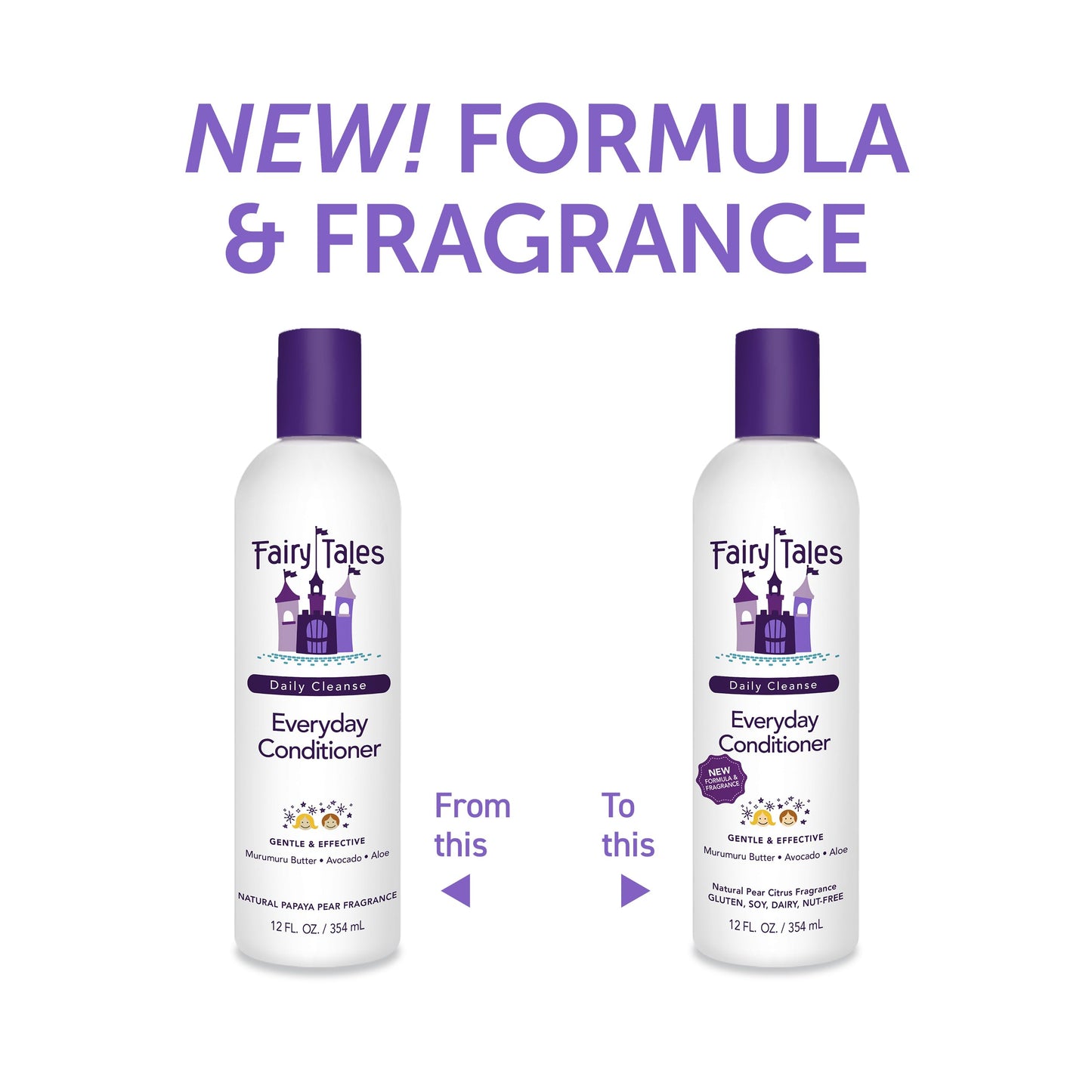 Fairy Tales Daily Cleanse Everyday Kids Conditioner - Gentle Natural Defining Conditioner, Tangle Free, Moisturizing and Hydrating Formula, Clean and Natural Ingredients - Paraben Free - 12 oz.