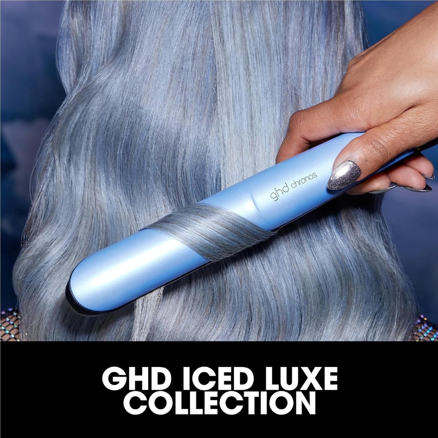 ghd Chronos Styler ―1英寸直发器 | 节日限量版 ICY Blue | 速度提升3倍,高清效果持续24小时 | 光泽度提升85%,毛躁减少2倍,无热损伤