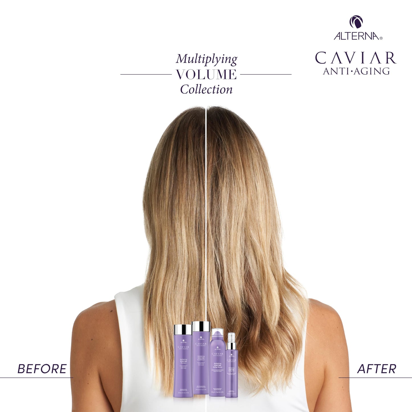 White Smoke Alterna Haircare CAVIAR Anti-Aging Multiplying Volume Shampoo and Conditioner 16.5 oz | For Fine, Thin Hair | Create Instant Volume and Thickness | Sulfate Free